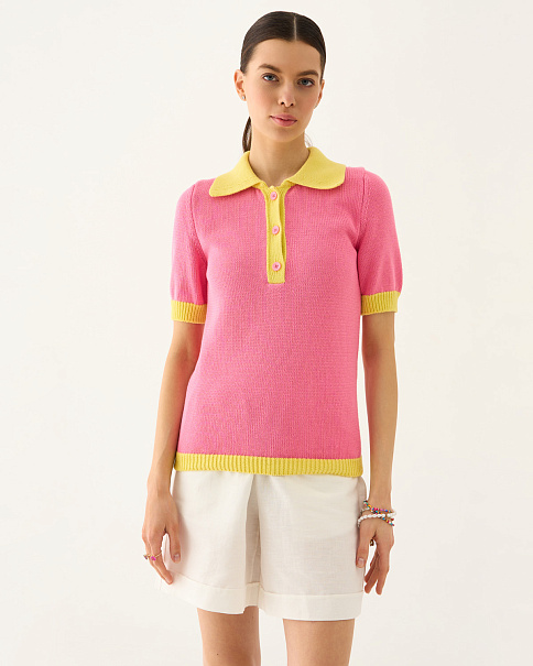 SJ25106 Футболка-поло, Розовый