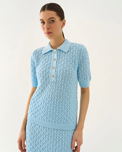 SJ25114 Футболка-поло, Голубой