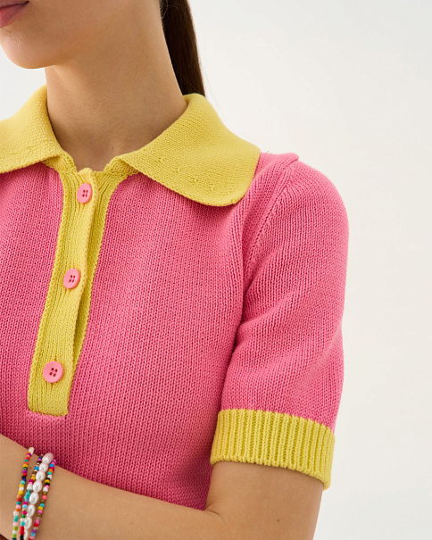 SJ25106 Футболка-поло, Розовый