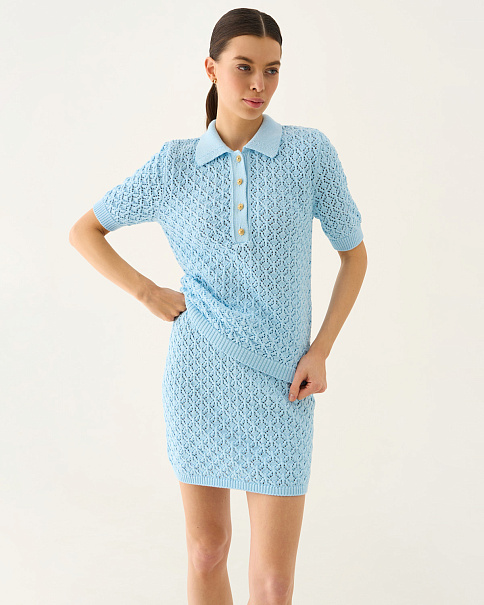 SJ25114 Футболка-поло, Голубой