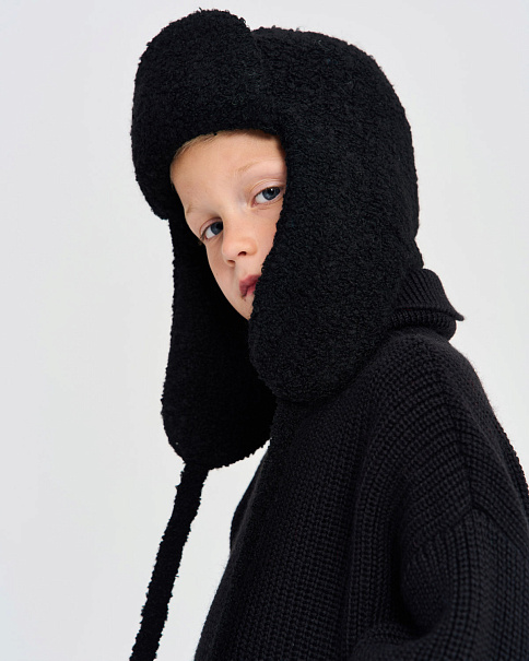 WH26016 Шапка-Ушанка, Черный