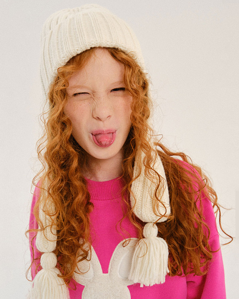WH24025 Шапка, Молочный