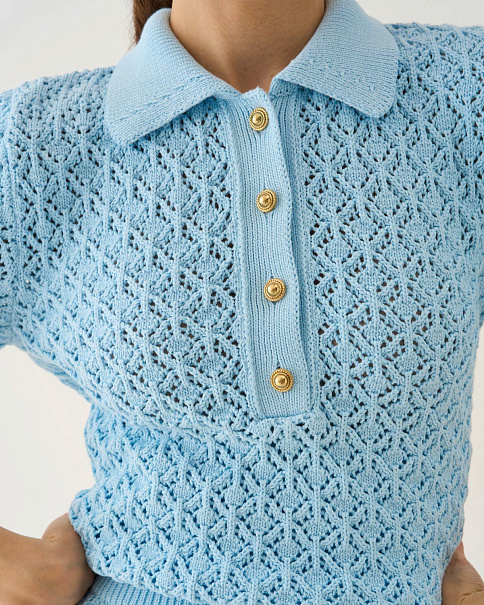 SJ25114 Футболка-поло, Голубой