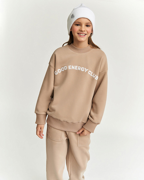 WJ24075 Толстовка, Бежевый